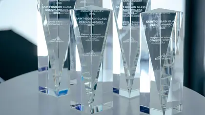 saint-gobain glass design award, szklane statuetki, nagrody dla architektów
