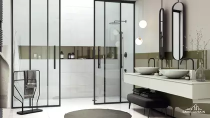 szkło saint-gobain glass, łazienka, łazienka ze szkłem saint-gobain glass