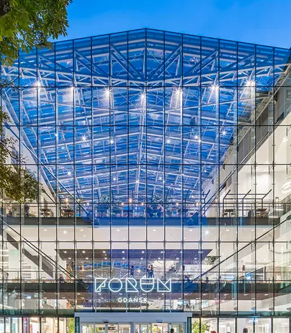 Forum Gdańsk, galeria handlowa, szklana fasada