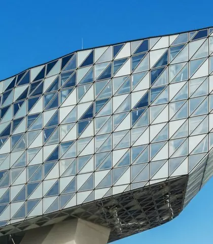 Budynek użyteczności publicznej / administracji rządowej, antwerpia, Urząd Portowy w Anwerpii, konstrukcja szklana 